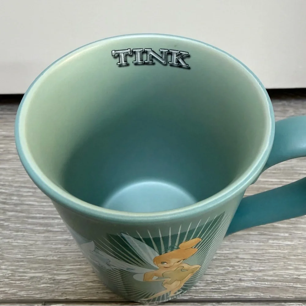 DISNEY DISNEYLAND TINKERBELL COFFEE TEA MUG MATTE GREEN